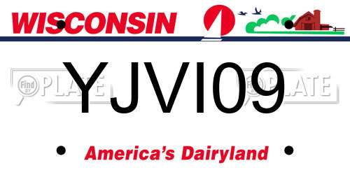 YJVI09 Wisconsin License Plate
