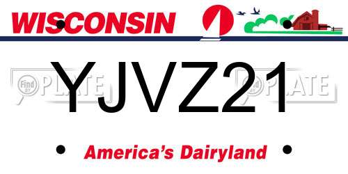 YJVZ21 Wisconsin License Plate