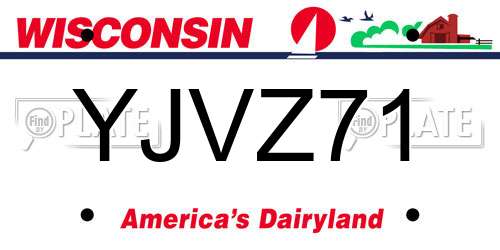 YJVZ71 Wisconsin License Plate