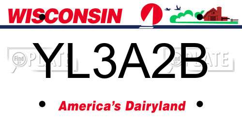 YL3A2B Wisconsin License Plate