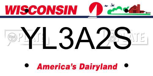 YL3A2S Wisconsin License Plate