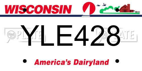 YLE428 Wisconsin License Plate