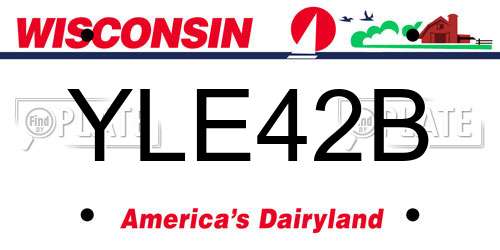 YLE42B Wisconsin License Plate