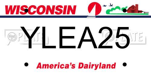 YLEA25 Wisconsin License Plate