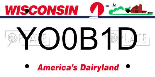 YO0B1D Wisconsin License Plate