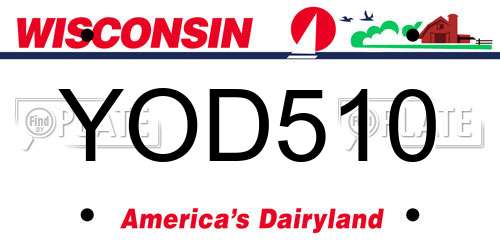 YOD510 Wisconsin License Plate