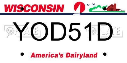 YOD51D Wisconsin License Plate
