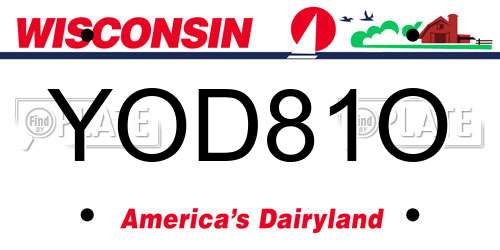 YOD81O Wisconsin License Plate