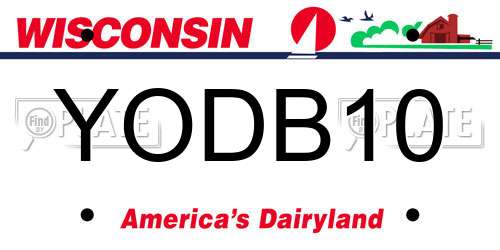 YODB10 Wisconsin License Plate
