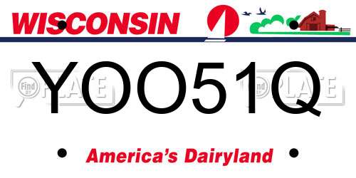 YOO51Q Wisconsin License Plate