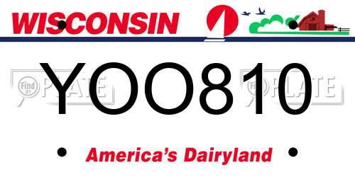 YOO810 Wisconsin License Plate