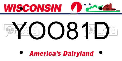 YOO81D Wisconsin License Plate