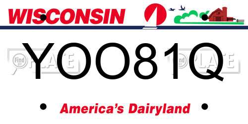 YOO81Q Wisconsin License Plate