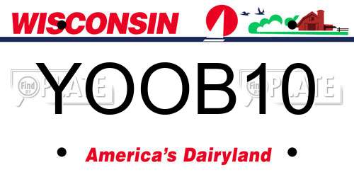 YOOB10 Wisconsin License Plate