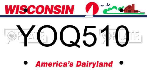 YOQ510 Wisconsin License Plate