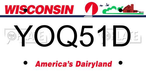 YOQ51D Wisconsin License Plate