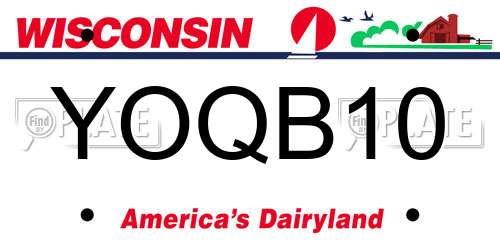 YOQB10 Wisconsin License Plate