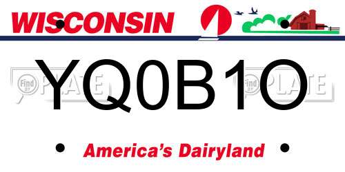 YQ0B1O Wisconsin License Plate