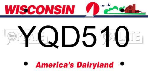 YQD510 Wisconsin License Plate