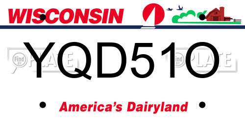 YQD51O Wisconsin License Plate