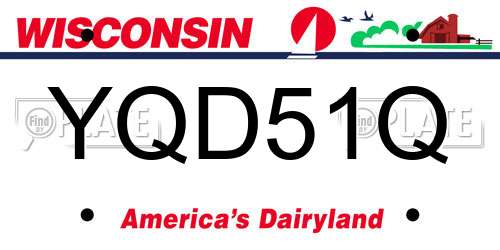 YQD51Q Wisconsin License Plate