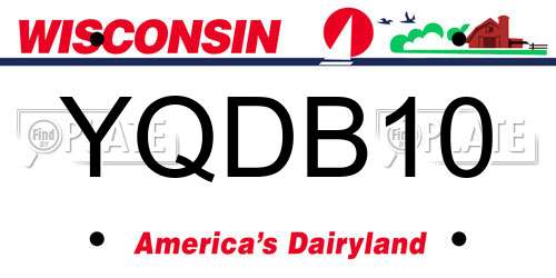 YQDB10 Wisconsin License Plate