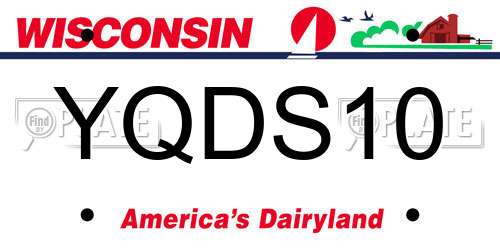 YQDS10 Wisconsin License Plate
