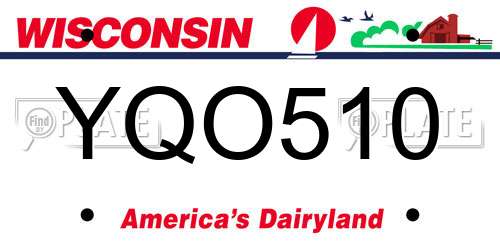 YQO510 Wisconsin License Plate