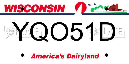 YQO51D Wisconsin License Plate