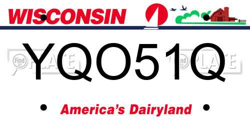 YQO51Q Wisconsin License Plate