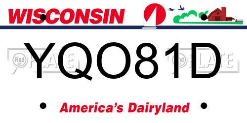 YQO81D Wisconsin License Plate