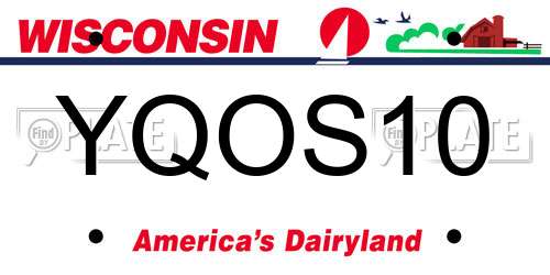 YQOS10 Wisconsin License Plate