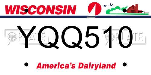 YQQ510 Wisconsin License Plate