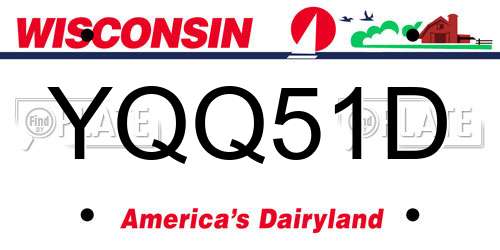 YQQ51D Wisconsin License Plate