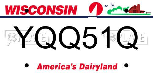 YQQ51Q Wisconsin License Plate
