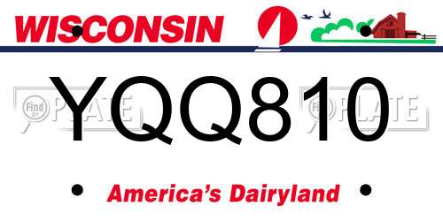 YQQ810 Wisconsin License Plate
