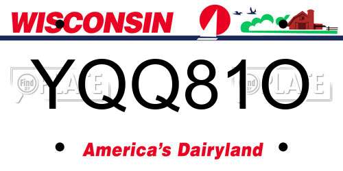 YQQ81O Wisconsin License Plate