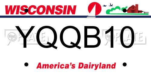 YQQB10 Wisconsin License Plate
