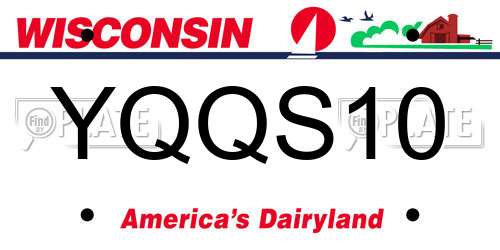 YQQS10 Wisconsin License Plate