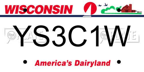 YS3C1W Wisconsin License Plate