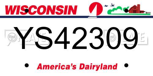 YS42309 Wisconsin License Plate