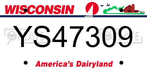 YS47309 Wisconsin License Plate