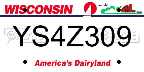 YS4Z309 Wisconsin License Plate