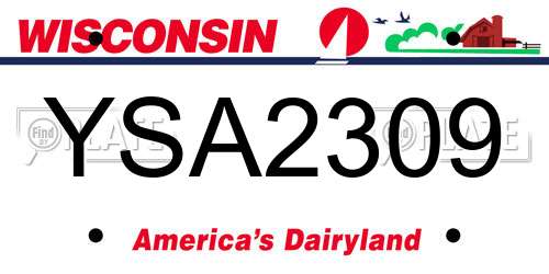 YSA2309 Wisconsin License Plate