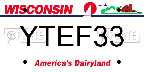 YTEF33 Wisconsin License Plate