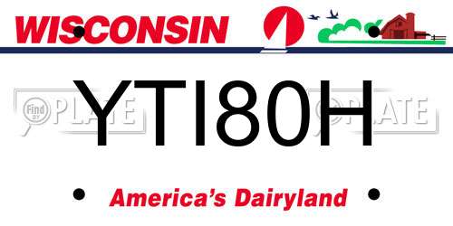 YTI80H Wisconsin License Plate