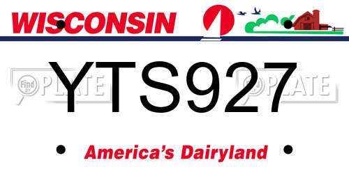 YTS927 Wisconsin License Plate