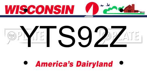 YTS92Z Wisconsin License Plate