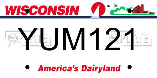 YUM121 Wisconsin License Plate