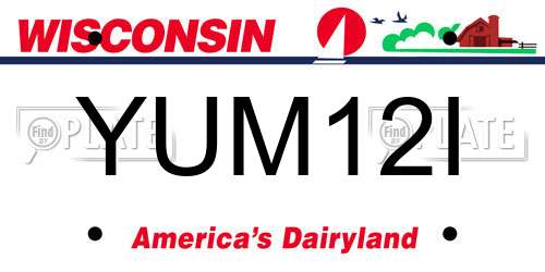 YUM12I Wisconsin License Plate